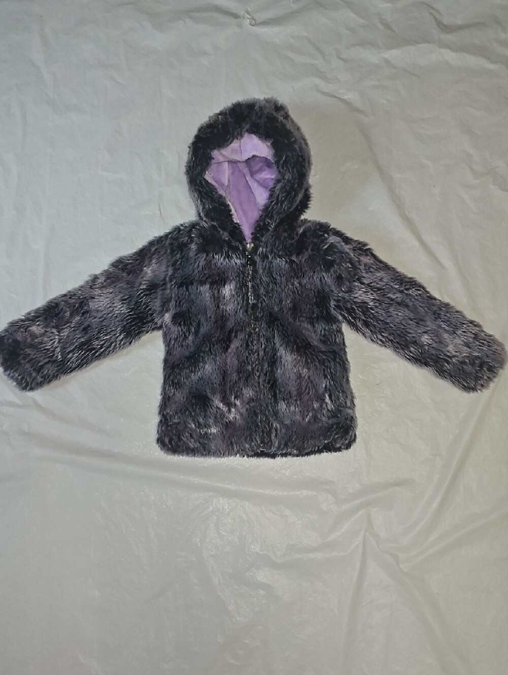 American Widgeon Girls Size 5 Faux Fur Zippered Jacket Coat Used